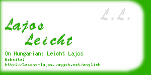 lajos leicht business card